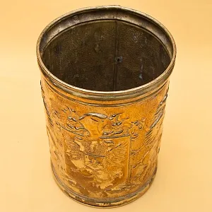 Винтажное Латунное Ведёрко для охлаждения шампанского или вина «Рыцарский Герб», Англия 50 гг. 