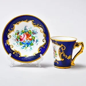 Коллекционная Фарфоровая Кофейная Пара, Le TALLEC, Франция - 1952 год.