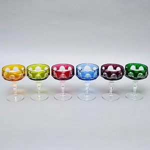 Набор Креманок из Цветного Хрусталя серия «ANTIKA», NACHTMANN Германия, 70 -е годы.