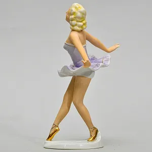 Коллекционная Фарфоровая статуэтка «Танцовщица в cиреневом», FASOLD & STAUCH Германия, 60-е годы ХХ века.