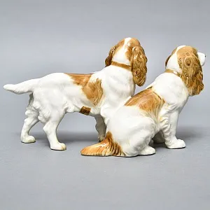 Фарфоровая Статуэтка Пара Собак, «СПАНИЕЛИ», Hutschenreuther,  Германия -1965 год.