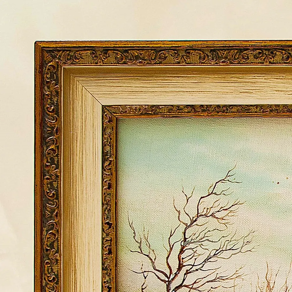 Картина - Пейзаж «ПЕРВЫЙ ЛЕД», Холст, масло, Голландия вторая половина ХХ века.