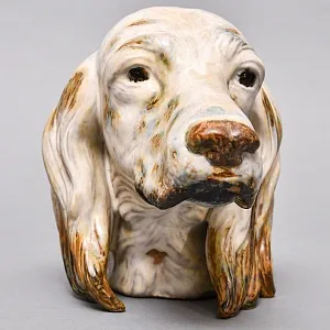 Коллекционная Фарфоровая статуэтка - Бюст «Голова собаки. Сеттер» серия Грес, Lladro Испания.