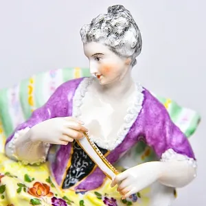 Редкость! Коллекционная Фарфоровая статуэтка «ПОРТРЕТ», Edme Samson et Cie Франция, 1940 - 1969 годы. 