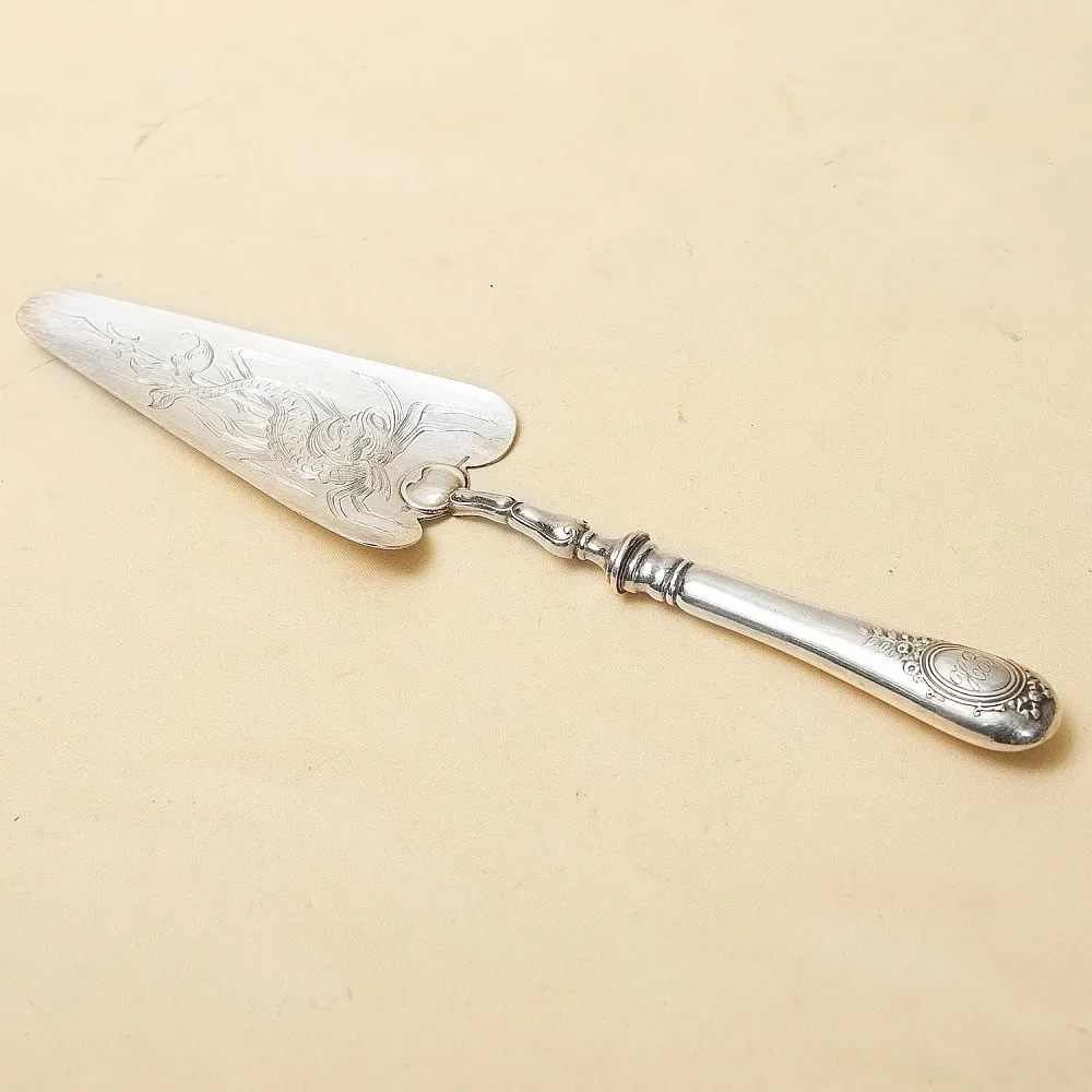 Сервировка Стола - Винтажная Лопатка для подачи, Металл Silverplate, Франция 50 гг.