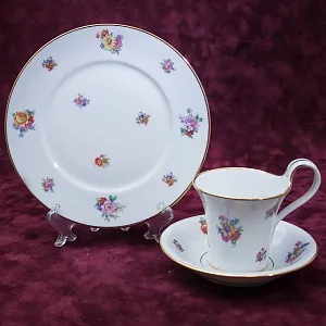 Коллекционная Чайная фарфоровая тройка - «ЛЕТО» Furstenberg, Германия 50 -егоды ХХ века.