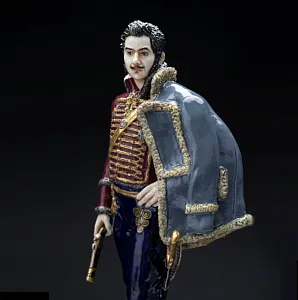 Коллекционная Авторская Статуэтка «Генералы Отечественной Войны 1812 года - Давыдов Д.В.», фарфор, Россия. 