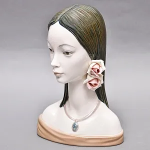  Коллекционная Фарфоровая статуэтка - Бюст «Голова девушки. МАЙЯ», Lladro / Лядро Испания.