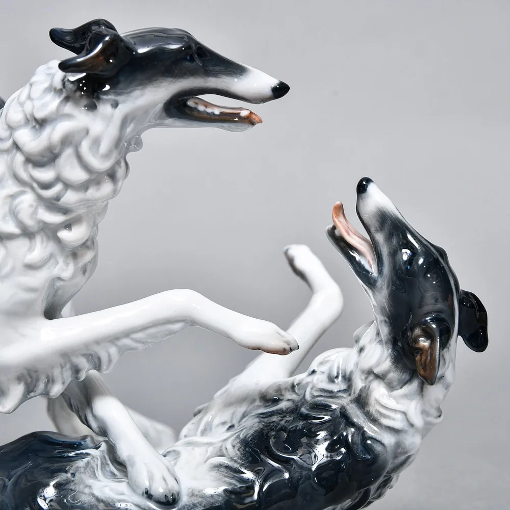 Коллекционная Фарфоровая статуэтка «Охотничьи собаки. Две Борзые», ROSENTHAL Германия.