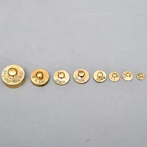 Большой Антикварный Набор Латунных Гирь и разновесов - 13 штук, Германия начало ХХ века..