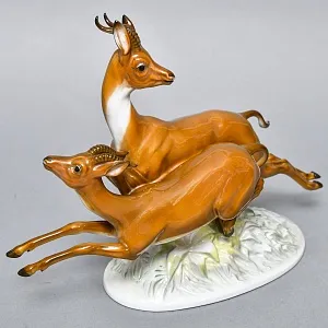 Коллекционная Фарфоровая статуэтка «Бегущие газели», ROSENTHAL Германия - 1936 год. 