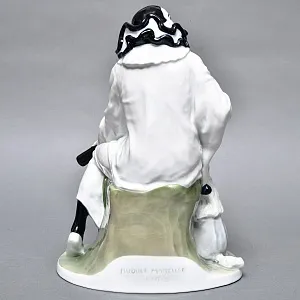 Антикварная Фарфоровая статуэтка «Пьеро с гитарой и пудель», Rosenthal Германия - 1924 год. 