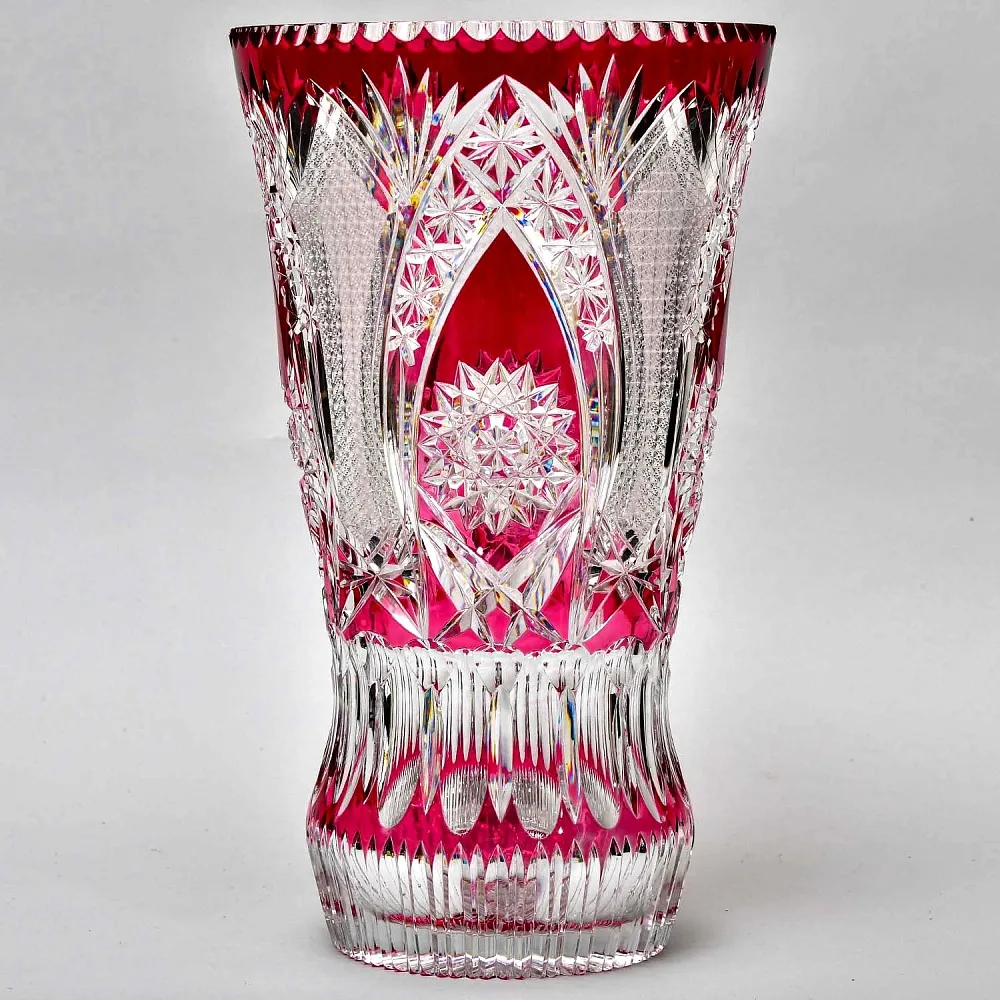 Большая Ваза Розового Хрусталя JOSKA BODENMAIS Германия Н-40 см., конец 60-х гг.