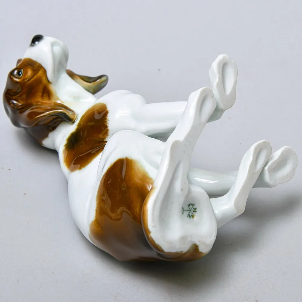 Антикварная Фарфоровая статуэтка «Грустный Спаниель», Karl Ens Германия, первая половина ХХ века.