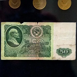 Настенное Коллекционное Панно - Картина «Советские монеты и Банкноты», СССР.