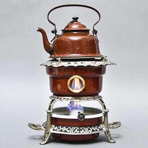 Редкость! Старинная Керосиновая Горелка - Плитка - Керогаз с Чайником, GEORG HALLER Германия -30 гг.