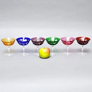 Редкость! Набор Хрустальных Фужеров для Мартини или Шампанского серия «Виноград», NACHTMANN Германия 60 гг. 