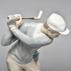 Редкая! Большая Коллекционная Фарфоровая статуэтка «Гольфист» Lladro, Испания.