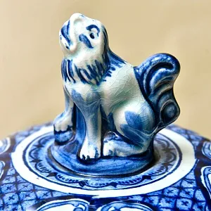 Фарфоровый Вазон - Ваза с крышкой «Цветочная симфония» DELFTs, Голландия середина ХХ века.