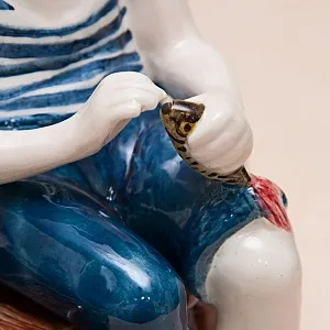 Большая Фаянсовая Статуэтка «Юный Рыбак», Конаковский Фаянс, Россия.