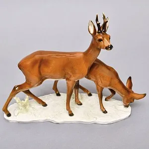 Коллекционная статуэтка «Две Косули», Фарфор Hutschenreuther, Германия.