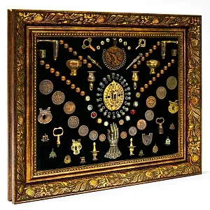 Настенное Коллекционное Панно - Картина «Старинная Мелочёвка». Россия конец XIX  начало ХХ века.