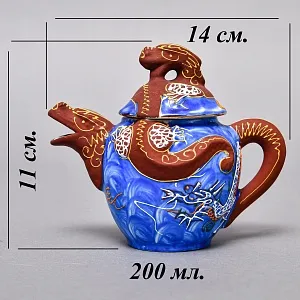 Чайный Сервиз на 6 персон «Синий Дракон», Фарфор SATSUMA Япония, середина ХХ века. 