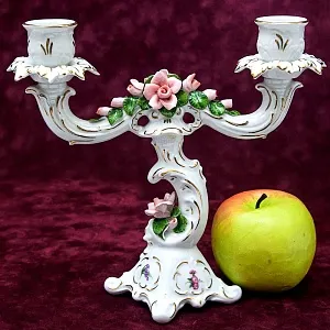 Подсвечник - Канделябр «Розы» на две свечи  Фарфор KAISER Porzellan Германия 1970 -1979гг.