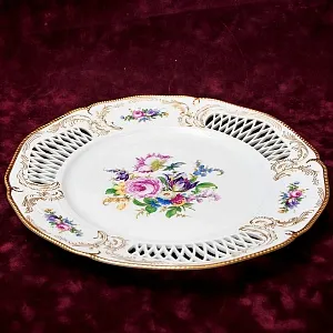 Коллекционная Тарелка - Блюдо «Садовый букет» Прорезной Фарфор, ROSENTHAL Германия.