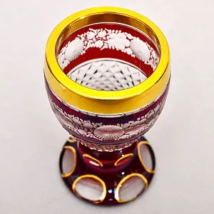 Винтажная Вазочка - Кубок - Рубиновый Хрусталь, Egermann, Богемия, Чехия 50гг.