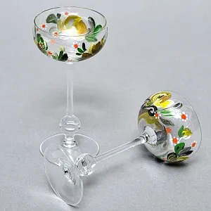 Антикварный Набор «Тет-а-Тет» Ликерные Фужеры - Рюмки, Стекло, Германия 30 -е годы ХХ века.