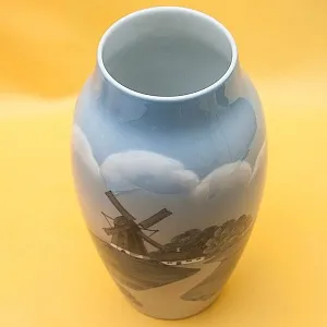 Коллекционная  Фарфоровая Ваза «Мельница», B&G Copenhagen Porcelain, Дания - 1962-1970гг.
