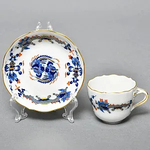 Коллекционная Кофейная пара «Синий Дракон», Фарфор, MEISSEN Германия, первая половина ХХ века.