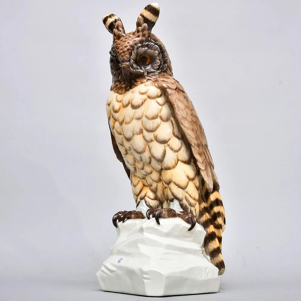 Редкость! Большая Фарфоровая статуэтка «Птица. Филин», Nymphenburg  Германия, 1949 - 1975 годы.