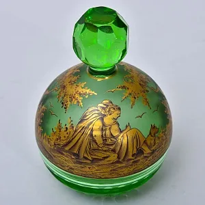 Парфюмерный набор из 3-х предметов «Влюбленная пара. Свидание», Хрусталь Johann Oertel & Co. Богемия.