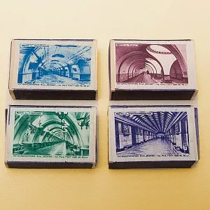 РЕДКОСТЬ!!! Памятный Сувенирый Набор - Хозяйственные Спички «МЕТРО», СССР -1955 год.