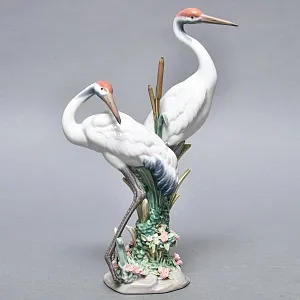 Коллекционная Фарфоровая статуэтка «Птицы. Пара журавлей», Lladro Испания. 