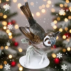 Редкость! Коллекционная статуэтка «Птица. Хохлатая синица», Фарфор ROSENTHAL, Германия.