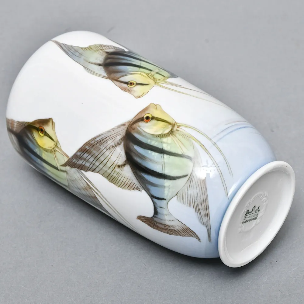Коллекционная Фарфоровая ваза «Аквариумные рыбки. Скалярии», ROSENTHAL Германия.
