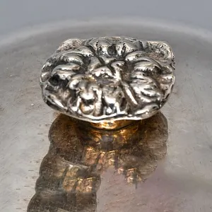 Сервировочная Металлическая Икорница со стеклянной вставкой, Silverplate, Sheffield Англия.