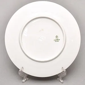 Десертный Набор из 4-х Фарфоровых Тарелок «Изысканные угощения и попугай» Fraureuth Германия, 1910 - 1926 гг.