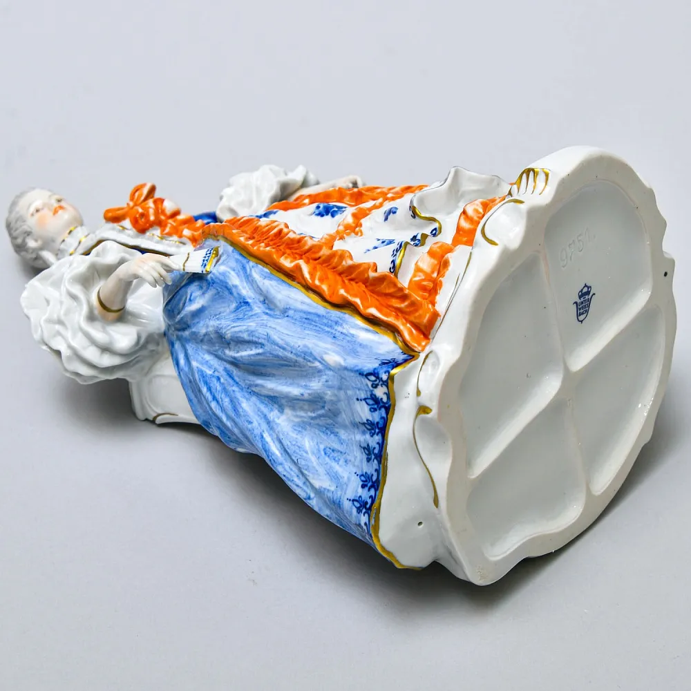 Редкость!!! Коллекционная Фарфоровая Статуэтка «Девушка в голубом платье», Unterweissbach Германия - 1958 год.