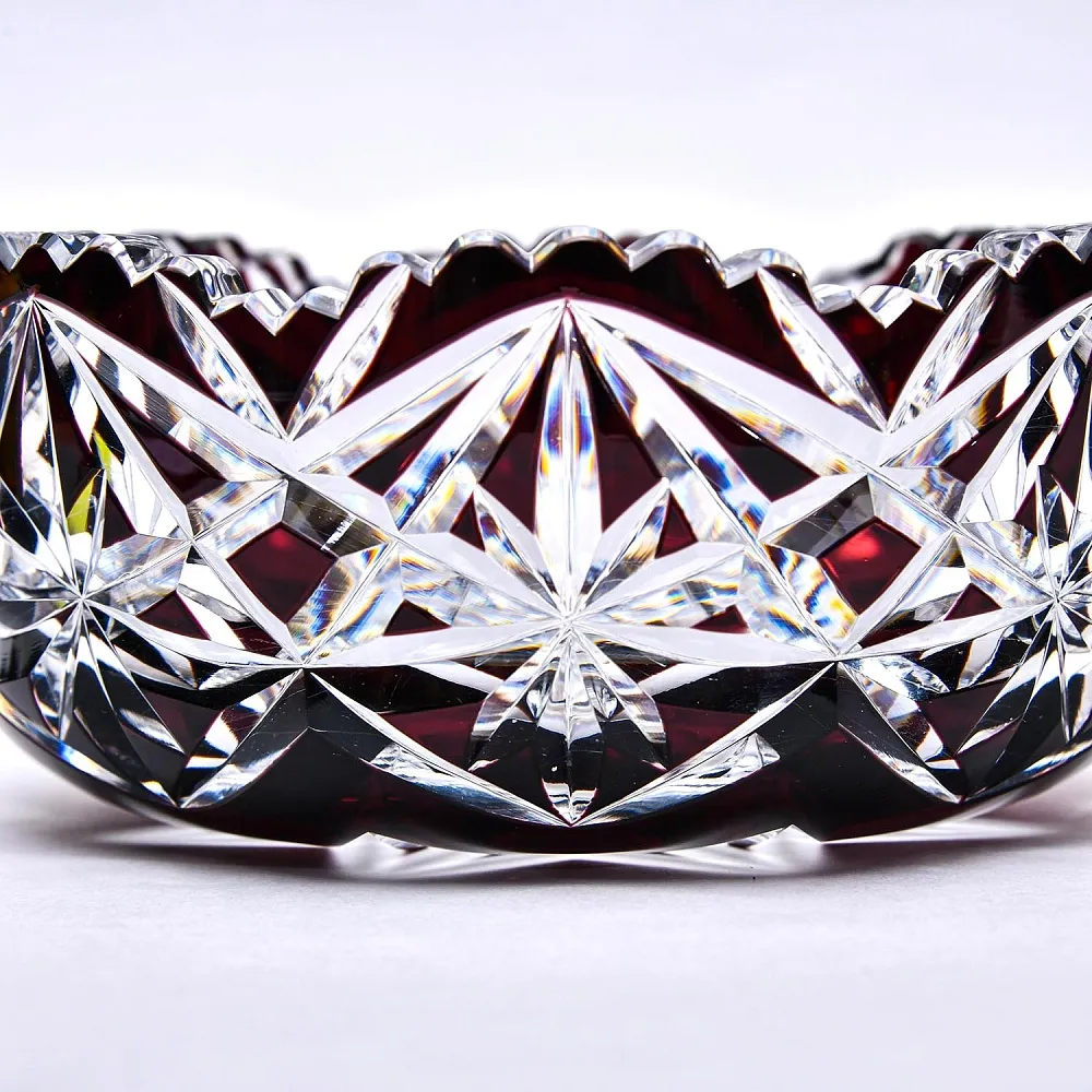 Конфетница - Фруктовница Цветного Хрусталя WMF Crystal Cabinet Германия, конец 60-х гг.