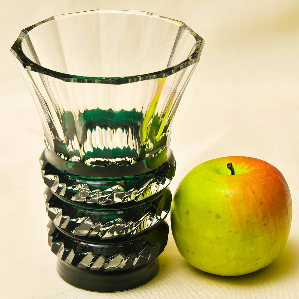 Винтажная Хрустальная Ваза зелёного цвета, VAL SAINT LAMBERT, Бельгия.