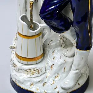 Большая Фарфоровая Статуэтка «Юноша Водонос» ROYAL DUX BOHEMIA, Чехословакия -1957 год.