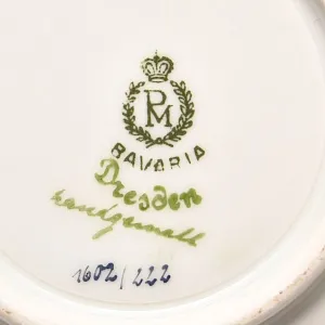 Антикварная Кофейная пара «Букет с тюльпаном», Фарфор Moschendorf AG Германия, 1910 - 1935 годы. 