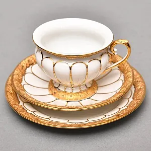 Редкость! Фарфоровый Кофейный сервиз на 6 персон - 21 предмет, Х форма MEISSEN, Германия.