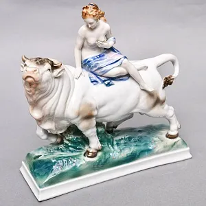 Коллекционная Фарфоровая статуэтка «ПОХИЩЕНИЕ ЕВРОПЫ», Karl Ens Германия, первая половина ХХ века. 
