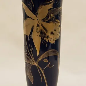 Кобальтовая Винтажная Ваза коллекция «Золотой Нарцисс» LINDNER Kups Bavaria, Германия 60гг.