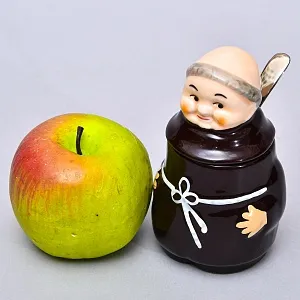 Фарфоровый Соусник - Баночка с крышкой на 150 мл. «Очаровательный Монах», Италия.